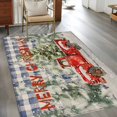 thumbnail image 2 of 3'x5' Area Rugs, Blue Plaid Christmas Indoor Outdoor Area Rug for Living Room Bedroom, Red Truck Xmas Tree Snowflake Washable Bathroom Rugs Kitchen Floor Carpet Mats Home Decor Aesthetic, 2 of 8