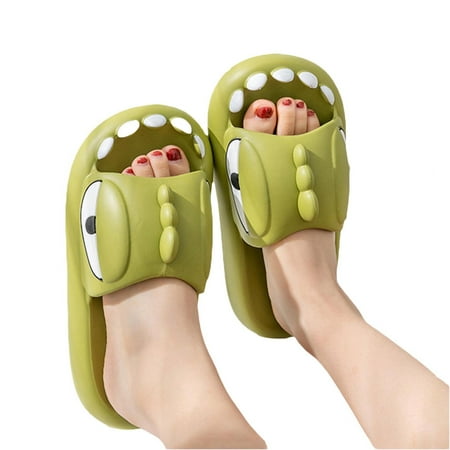 

Womens Men Summer Slippers Cute Dinosaur Lightweight Thick-soled Slippers Anti-Slip Open Toe Slides