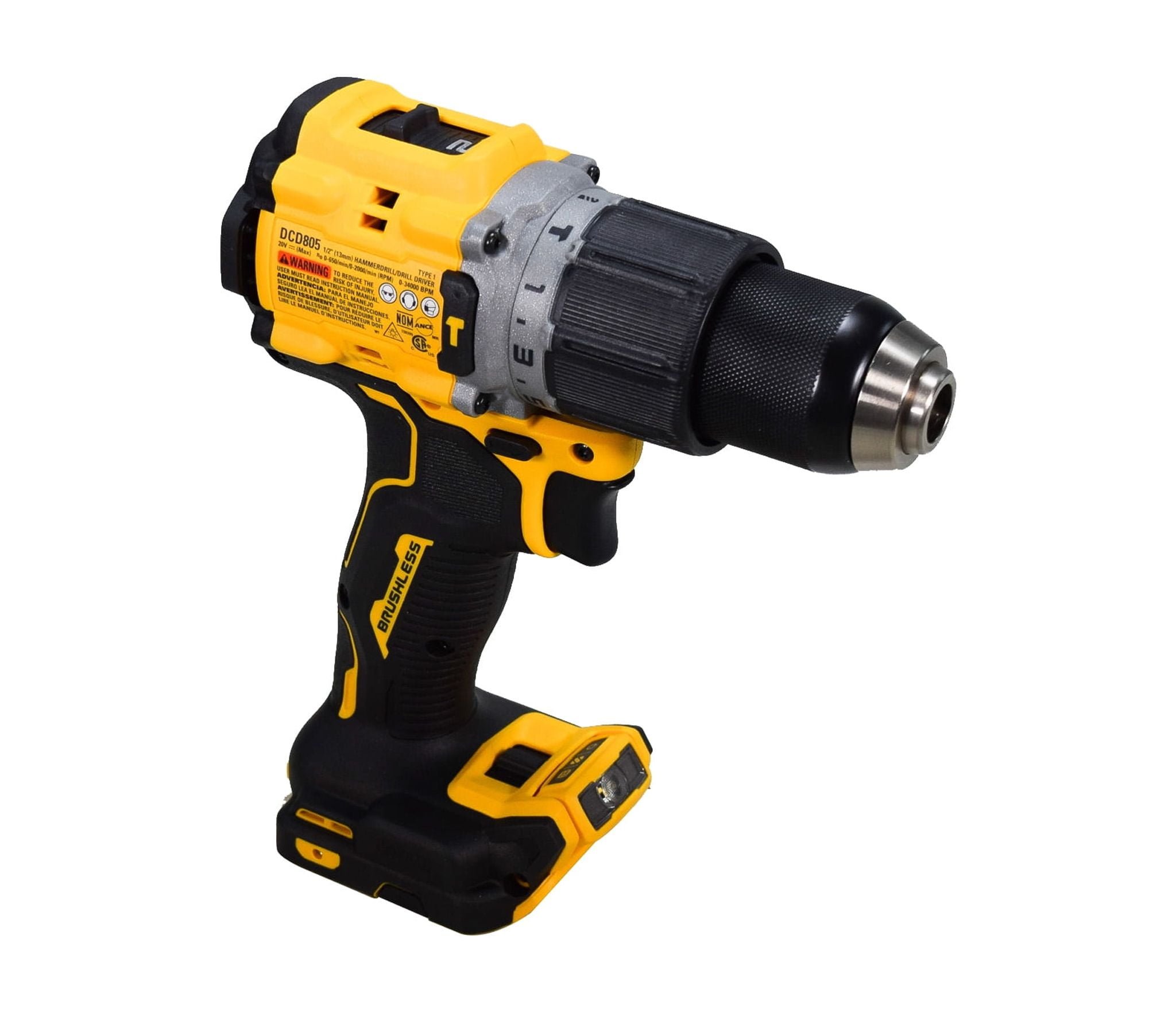 Dewalt DCD805B 20V Compact Cordless 1/2" Brushless Hammer Drill (Tool Only)