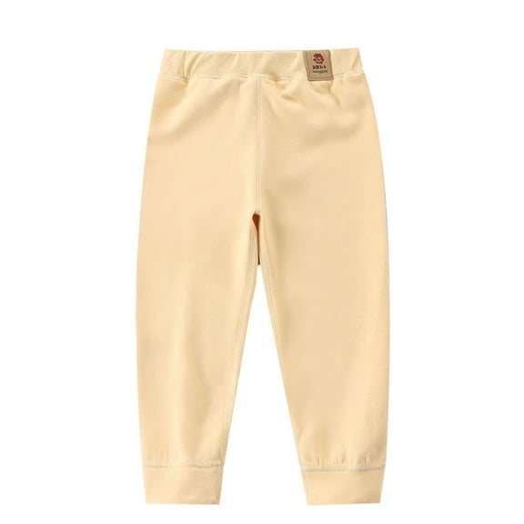 Baby Girls Organic Cotton Pants Boys' Comfort Pull on Bottoms Elastic Waisted Active Joggers for Toddler Kids (3-4 Years, Yellow)