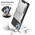thumbnail image 6 of Armor Case for iPhone 14 Plus, Hidden Card Slot Flip Back Rugged PC Soft TPU Hybrid Heavy Duty Shockproof Cover Military Grade Lens Protection Anti-Impact Non-Slip Dual Layers Case,White, 6 of 6