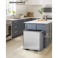 thumbnail image 6 of 10.6-Gallon Dual Compartment Trash Can - Stainless Steel Kitchen Bin with Pedal, Airtight Lids & 15 Bags, Silver/Black, 6 of 8