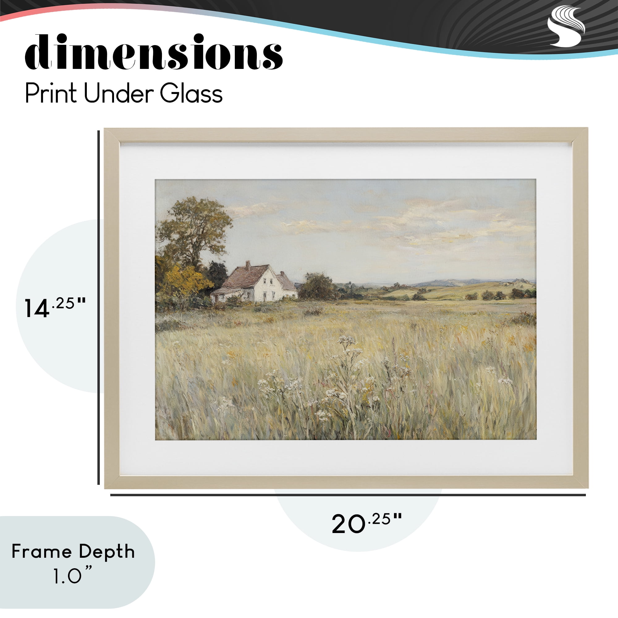 Stupell Industries Country Living in Golden Meadow Birch Framed Print Under Glass, design by Petal Prints Design