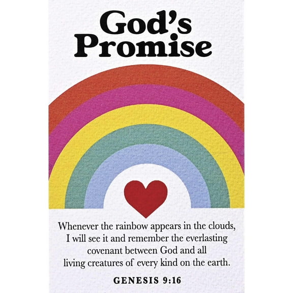 Dicksons IBB-232 Promise Rainbow Everlasting Covenant Rainbow 3 x 2 Paper Itty Bitty Blessings Card Bookmark, Pack Of 24