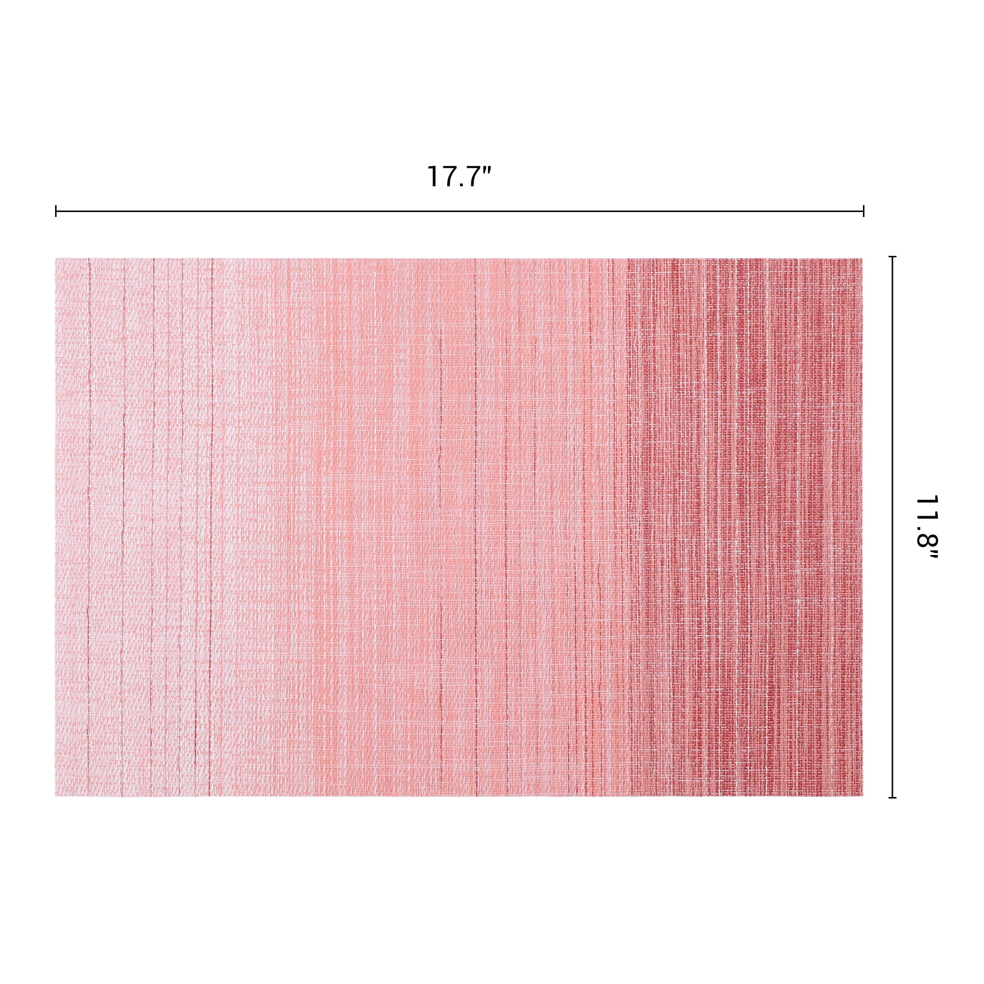 Unique Bargains Set of 6 Rectangle Placemats for Table Decor Pink 17.7x11.8inch