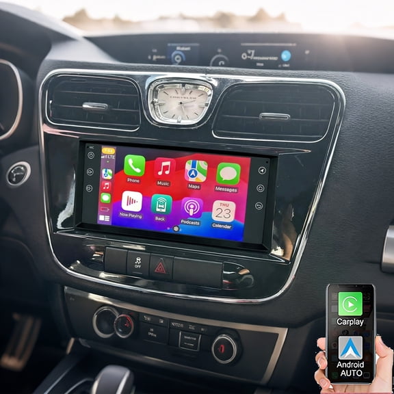 Eforcase Car Radio for Chrysler 200 2011-2014 with Wireless CarPlay Android Auto, 7" Touchscreen Car Stereo with Mirror Link WiFi/GPS,Bluetooth,FM/RDS   Camera