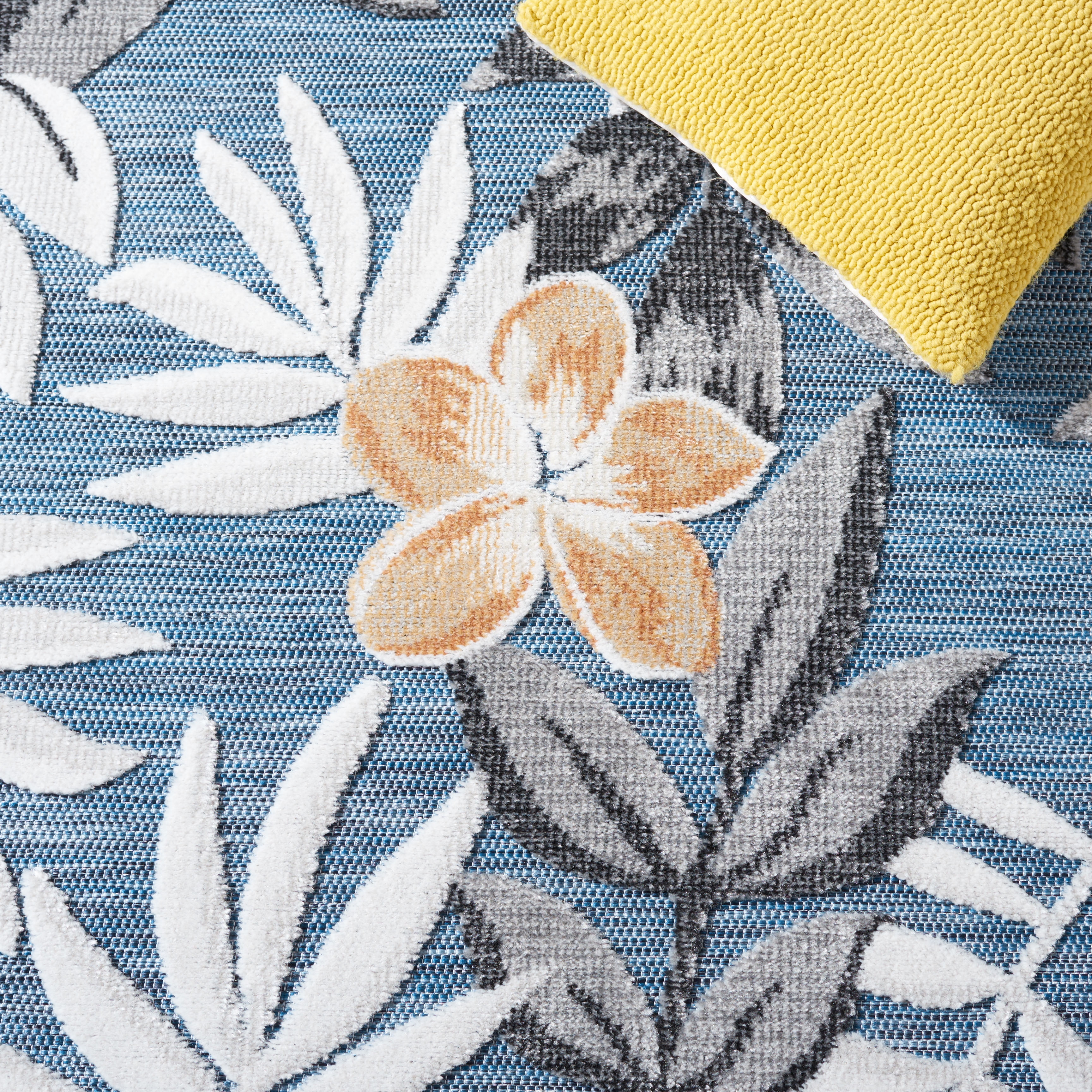 SAFAVIEH Cabana Blazhe Indoor/Outdoor Area Rug, Blue/Grey, 6' x 9'
