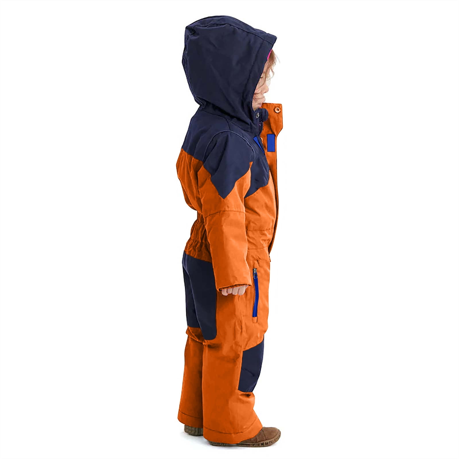 FNFYFH Girls Boys One Piece Snowsuit Waterproof Windproof Ski Snow Hooded Coveralls Winter Outdoor Jumpsuits