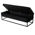 thumbnail image 2 of GZXS Modern Button Tufted Upholstered Storage Bench, Velvet Bedroom Ottoman, Entrway Shoe Bench with Metal Base, 58.6"L x 21.2"W x 18.5"H, Black, 2 of 9