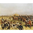 thumbnail image 2 of Detaille, Edouard 14x12 Gold Ornate Wood Framed with Double Matting Museum Art Print Titled - Napoleon Commanding a View of The Prisoners, 2 of 4