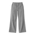 thumbnail image 6 of Edvintorg Pants for Women Elastic Waisted Loose Casual Trouser Fall Winter Wide Leg Fleece Pant Women Clothing Gray S-2XL, 6 of 7