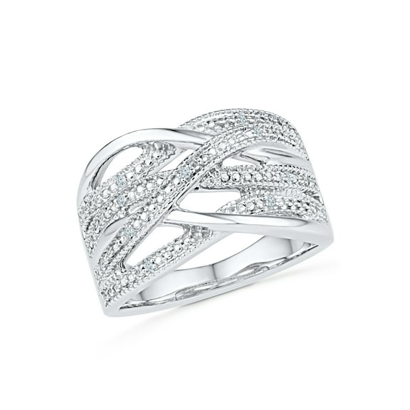 STERLING SILVER 0.03 CTTW WHITE DIAMOND FASHION RING