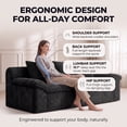 thumbnail image 3 of LUCKHAO 71" Corduroy Frameless Foam Sofa, No Assembly 3-Seat Couch for Small Spaces with 3 Pillows, Antique Black, 3 of 9