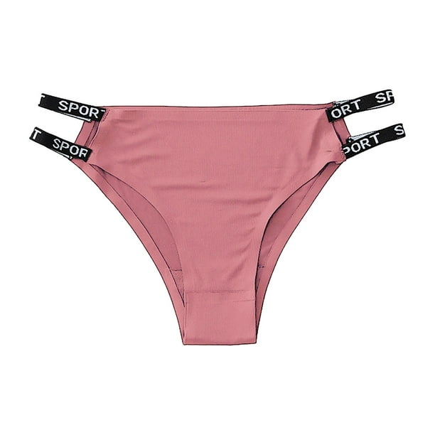 Women's Seamless Underwear Thongs Low Rise Solid Color Panties