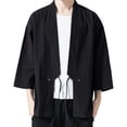 thumbnail image 3 of RUTAYY Men's Shirts Spring Autumn Casual Cardigan Sunscreen Shirt Solid Color Long Sleeve Comfortable Breathable Elegant Holiday Blouse, 3 of 5