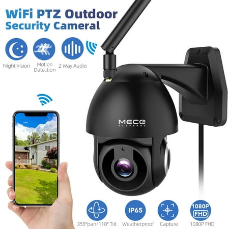 MECO Smart Outdoor Security Camera WiFi Surveillance Camera for Home Security, 1080P HD Night Vision, Smart Motion Detection, Weatherproof IP65, 2-Way Intercom