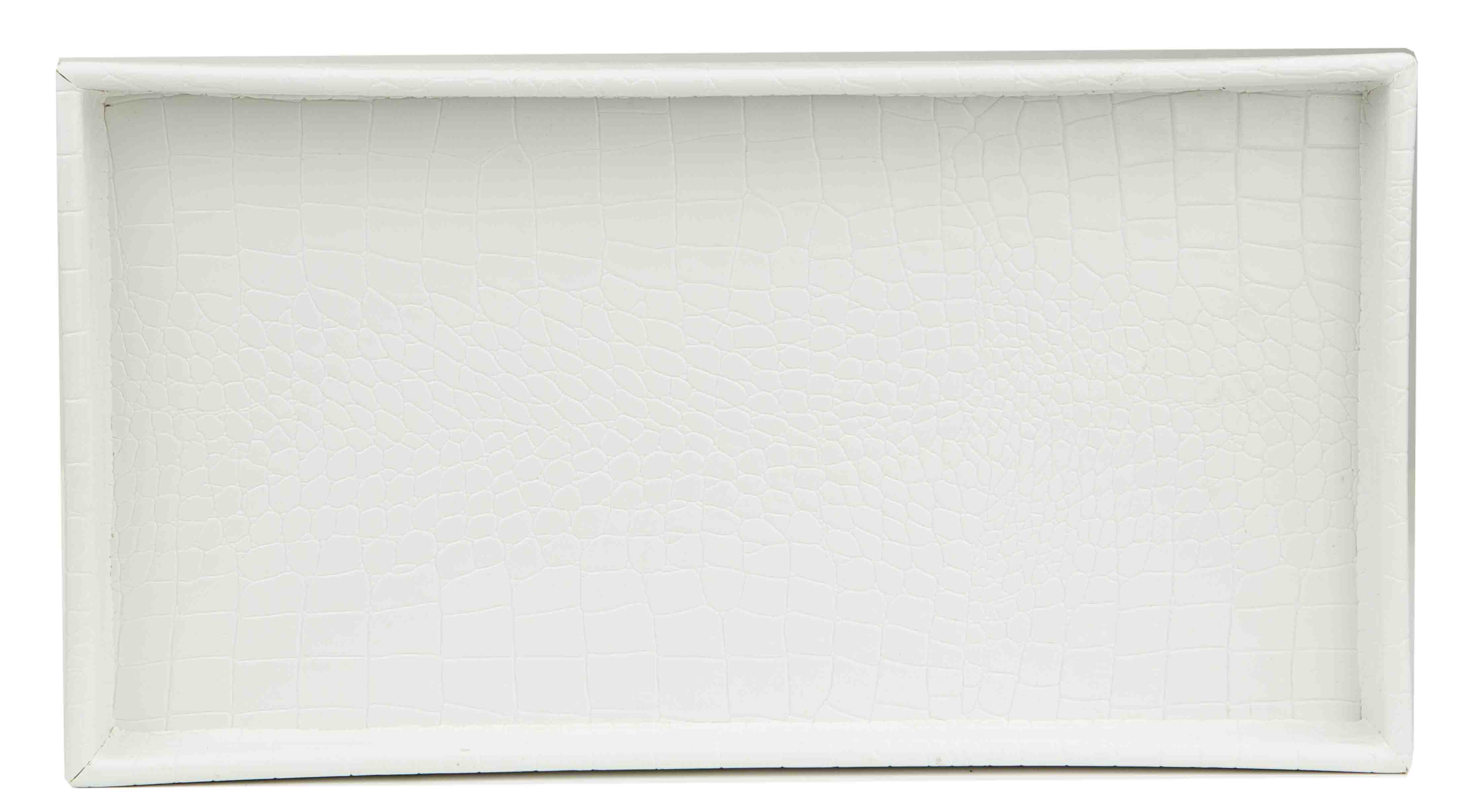 Home Basics Bath Bathroom Vanity Decorative Tray (White)