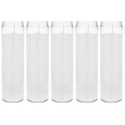 Unscented Devotional Candles Glass Jar Candles White All Occasions, 2x8"  Wedding Spa Home - Set of 5