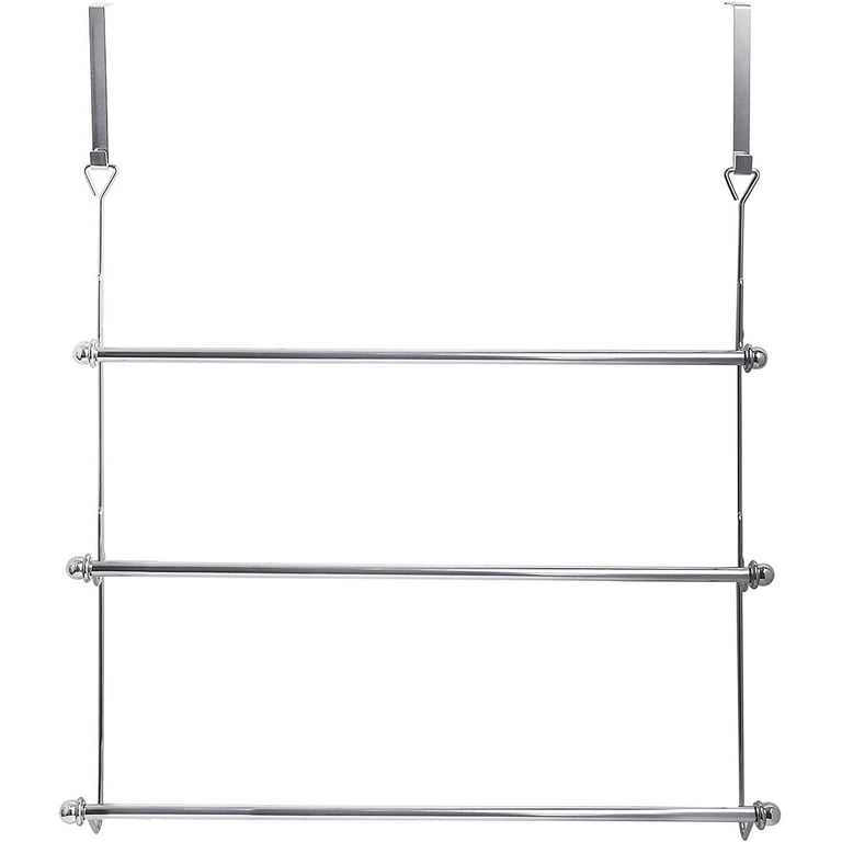 MyGift 24 inch Over The Door width Chrome Plated Finish Towel Rack