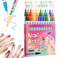 thumbnail image 2 of Nail Art Pens, B Diy Nail Painting Pens, 12 Colors Nail Art Pen Set, 0.5Mm Tip, Quick Drying, for Nail Painting, Diy Design, 2 of 9