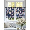 thumbnail image 4 of Summer Beach Sheer Curtains 2 Panels Set Ocean Starfish Shell Coastal Conch Cute Flowers Blue Sheer Window Curtains Light Filtering Rod Pocket Voile Drapes for Bedroom Living Room 52"x54", 4 of 8