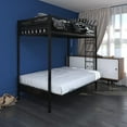 DHP Miles Twin over Futon Metal Bunk Bed with Ladder for Kids, Black