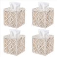 thumbnail image 1 of 4X Caja de Pañuelos de Papel, Decoración , Soporte Cuadrado para Pañuelos Papel con Hebilla Cuentas, Servilletero Macramé, Organizador de Pañuelos Papel,Decoración del Hogar, 1 of 5