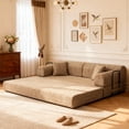 thumbnail image 3 of Leumius 78" Convertible Sleeper Sofa Bed,Folding Mattress Couch with Fixed-Shape Frame,Floor Sofa Lounge Couch for Living Room Bedroom,Ochre, 3 of 7