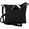 thumbnail image 2 of SILVERFEVER Genuine Leather 2 Zip Crossbody Traveler Handbag Purse, 2 of 3