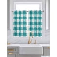 thumbnail image 2 of Kitchen Curtains 45 Inches length, Turquoise Buffalo Check Window Treatment Curtain Drapes, Farmhouse Modern Teal Plaid Lightweight Window Panels for Living Room Bedroom, 52"x45", 2 Panels, 2 of 7