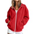 thumbnail image 2 of Womens Zip Up Hoodies 2026 Y2K Casual Long Sleeve Zipper Sweatshirts Fall Winter Comfy Track Jackets with Pockets, 2XL, 2 of 6