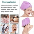 thumbnail image 5 of Toalla para el cabello tipo turbante, paquete de 2, de secado rápido, microfibra con botón, súper absorbente, para mujer., 5 of 5