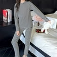 thumbnail image 3 of Cethrio Girls Thermal Pajama Sets, Long Sleeve Comfy Two Piece Winter Sleepwear Loungewear Black Size 9-10 T, 3 of 4