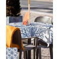 thumbnail image 5 of Fsddascl Navy Blue Coral Coastal Outdoor Tablecloth - 54x54 Inch Square Dining Table Cover, Summer Beach Starfish Nautical Waterproof Outdoor Table Cloth with Umbrella Hole & Zipper for Picnic/Patio, 5 of 7