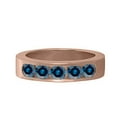 thumbnail image 3 of Mauli Jewels Rings for Women 1 Carat Engagement Blue Diamond Wedding Band channel 14K Solid Rose Gold, 3 of 4