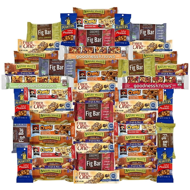 Healthy Snacks Care Package Variety Pack Of 50 Fiber One Granola Bars And More Walmart Com Walmart Com