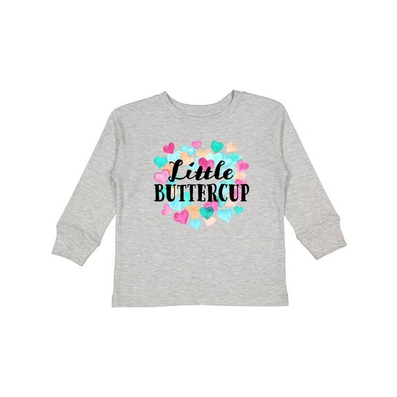 Inktastic Little Buttercup Hearts Boys or Girls Long Sleeve Toddler T-Shirt