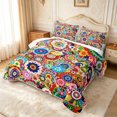 thumbnail image 3 of meiyoeat Vibrant Floral Bed Spread Queen For Men Women,Multicolor Pattern Queen Coverlet Set,Rainbow,3pcs,1 Quilt and 2 Pillowcases, 3 of 7