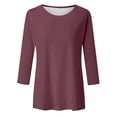 thumbnail image 5 of Oversized Tshirts for Women Women Casual Crewneck Print 3/4 Sleeve Soft Stretch Daily Top XXL, 5 of 6