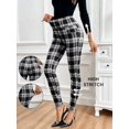 thumbnail image 3 of Women High Waist Fitted Pants, Button Decor High Stretch Trousers with Pockets for Office Back-To-School, 3 of 6