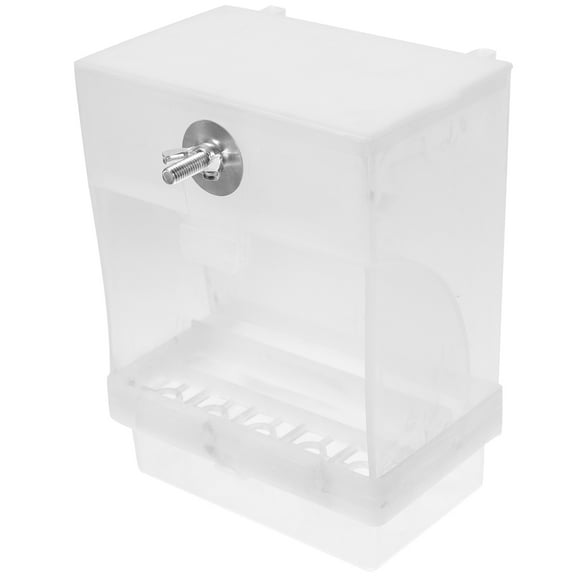 Soimiss Bird Cage Food Holder Transparent Parrot Food Dish Splashproof for Canary 1Set