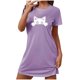 thumbnail image 2 of Camisón corto de talla grande para mujer, camisón de manga corta con estampado de pecho a la moda, camisón para mujer, 2 of 5