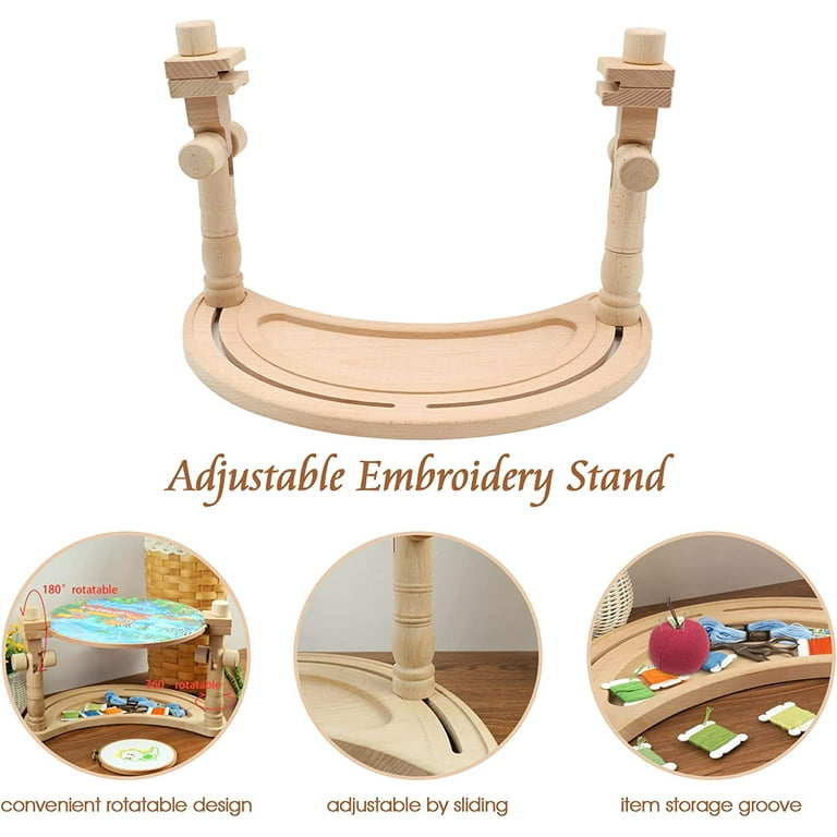 Adjustable Embroidery Hoop Stand Wooden Embroidery Stand