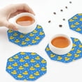 thumbnail image 6 of Bingfone Vintage Cute Yellow Rubber Ducks Leather Drinks Coasters with Set of 6,Suitable for Home Kitchen,Coffee Cup Coasters Home Gift, 6 of 7