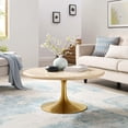 thumbnail image 3 of Modway Lippa 36" Round Modern Wood Coffee Table in Brown and Gold, 3 of 9