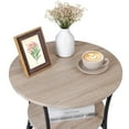 thumbnail image 5 of ZENY Round End Table, Coffee Table Side Table with 2 Storage Shelves for Bedroom Living Room Small Space Gray, 5 of 8