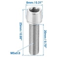 thumbnail image 3 of Unique Bargains 6 Pcs Bicycle Stem Screws for Bike Bicycle Stem M5x20mm Socket Head Cap Bolts Screws Nuts Silver Tone, 3 of 6