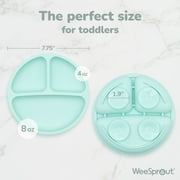WeeSprout Suction Plates for Babies & Toddlers, 100% Silicone, Dinnerware Stays Put, 3 Pack
