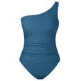 thumbnail image 2 of Hilor Women's One Piece Swimsuits Shirred Cutout One Shoulder Swimwear, 2 of 7