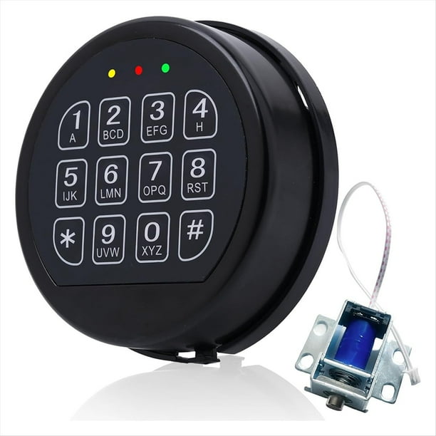 Reemplazo de Cerradura de Caja Fuerte con Solenoide, Teclado Negro, Cerradura Electrónica para Caja de Seguridad Doméstica y Comercial.